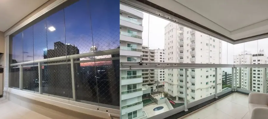 Projetos de fechamento de sacada com vidro - conjunto 1